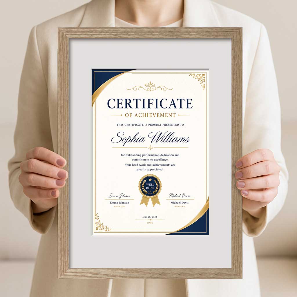Award-Frame-Elegant-Natural-Oak-A3-to-A4-Lady-Hodling-1