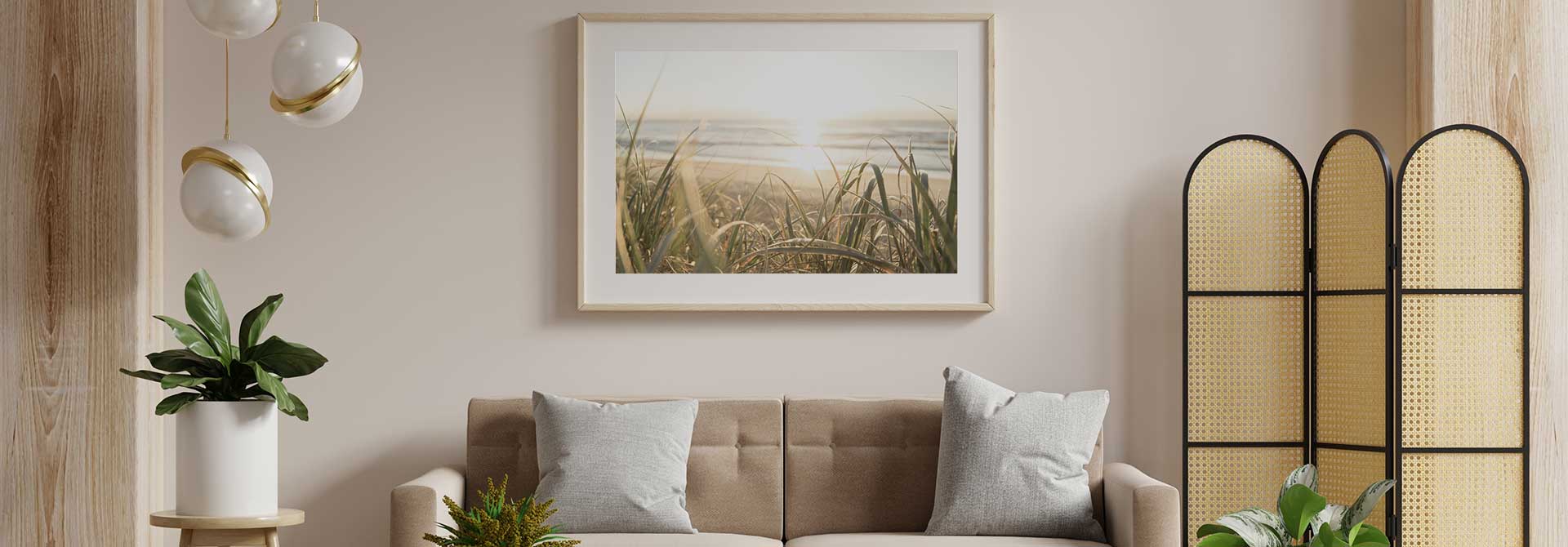 Narrow-Wide-Hotel-lounge-room-with-beach-grass-sunset-art-print
