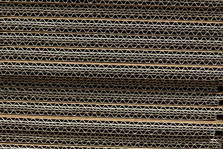 close up of corrugated cardboard